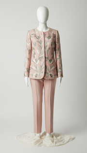 Rose Quartz embroidered two-piece suit